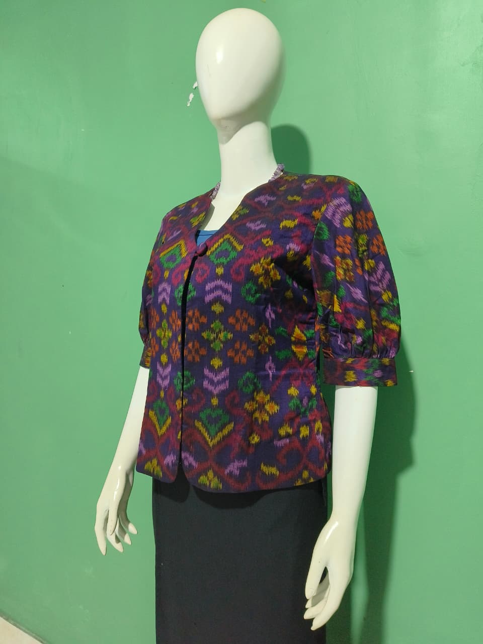 outer wanita blazer nayyara tenun endek outer wanita blazer nayyara tenun endek