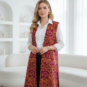 outer wanita rompi almeera tenun endek