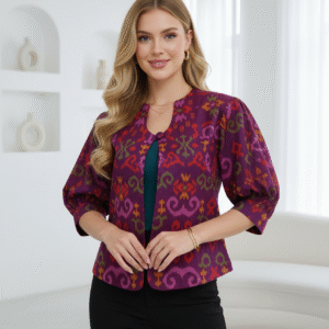 outer wanita blazer nayyara tenun endek