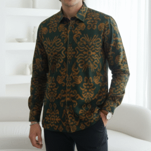 kemeja pria lengan panjang endek 2 warna